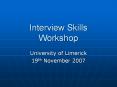 Interview Skills Workshop PowerPoint PPT Presentation