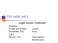 PSY 6430 Unit 2 Legal Issues Continued Schedule Tonight and PowerPoint PPT Presentation