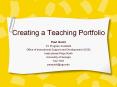 Creating a Teaching Portfolio PowerPoint PPT Presentation