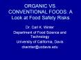 ORGANIC VS. CONVENTIONAL FOODS: A Look at Food Safety Risks PowerPoint PPT Presentation
