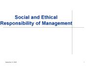 Social and Ethical Responsibility of Management