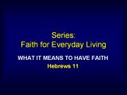 Series: Faith for Everyday Living