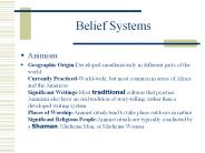 Belief Systems Animism Geographic Origin-Developed
