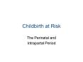 Childbirth at Risk PowerPoint PPT Presentation