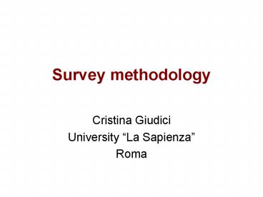 Survey methodology