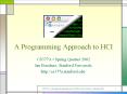A Programming Approach to HCI PowerPoint PPT Presentation