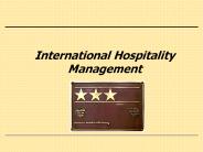 International Hospitality Management