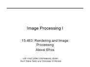 Image Processing I