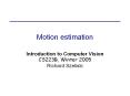 Motion estimation PowerPoint PPT Presentation