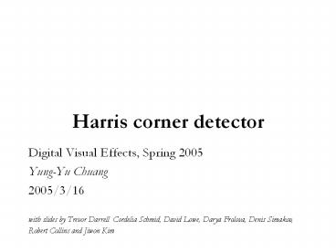 Harris corner detector