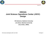 HMI/AIA Joint Science Operations Center (JSOC) Design