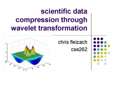 scientific data compression through wavelet transformation