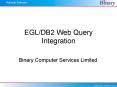 EGL/DB2 Web Query Integration PowerPoint PPT Presentation