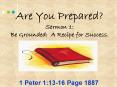 Are You Prepared? Sermon 1:  Be Grounded: A Recipe for Success. PowerPoint PPT Presentation