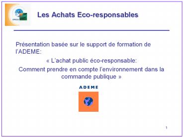 Les Achats Eco-responsables