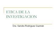 ETICA DE LA INVESTIGACION