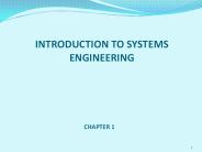 INTRODUCTION TO SYSTEMS ENGINEERING