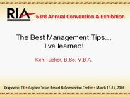 The Best Management Tips… I’ve learned!