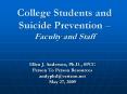 College Students and Suicide Prevention  PowerPoint PPT Presentation