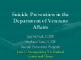 Suicide Prevention in the Department of Veterans Affairs PowerPoint PPT Presentation