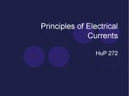 Principles of Electrical Currents