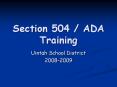Section 504 / ADA Training PowerPoint PPT Presentation
