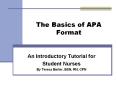 The Basics of APA Format PowerPoint PPT Presentation