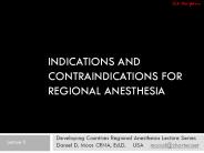 Indications and Contraindications for Regional Anesthesia