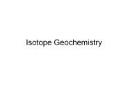 Isotope Geochemistry
