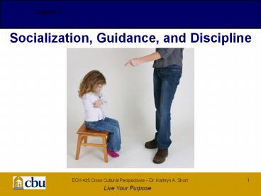 Socialization, Guidance, and Discipline Presented by: Kendra
