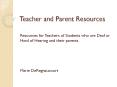 Teacher and Parent Resources Resources for Teachers of PowerPoint PPT Presentation