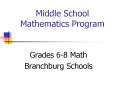 Middle School Mathematics Program Grades 6-8 Math Branchburg PowerPoint PPT Presentation