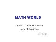 MATH WORLD
