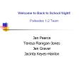 Welcome to Back to School Night! Palisades 1-2 Team PowerPoint PPT Presentation