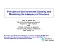 Principles of Environmental Cleaning and Monitoring the Adequacy of Practices PowerPoint PPT Presentation