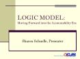 LOGIC MODEL: Moving Forward into the Accountability Era PowerPoint PPT Presentation