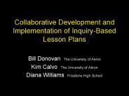 Collaborative Development and Implementation of Inquiry-Based Lesson Plans