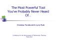 The Most Powerful Tool You’ve Probably Never Heard Of… PowerPoint PPT Presentation