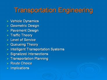 Transportation Engineering