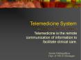 Telemedicine System PowerPoint PPT Presentation