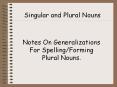 Singular and Plural Nouns PowerPoint PPT Presentation