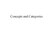 Concepts and Categories