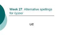 Week 27: Alternative spellings for /(y)oo/