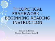 THEORETICAL FRAMEWORK : BEGINNING READING INSTRUCTION