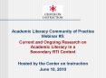 Academic Literacy Community of Practice Webinar 5 PowerPoint PPT Presentation