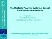 The Strategic Planning System at Central Public Administration Level