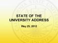 STATE OF THE UNIVERSITY ADDRESS PowerPoint PPT Presentation