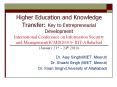Higher Education and Knowledge Transfer: Key to Entrepreneurial Development International Conference on Information Security and Management(ICMIS2010)- IIIT-Allahabad (January 21st - 24th 2010) PowerPoint PPT Presentation