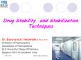 Drug Stability and Stabilization Techniques PowerPoint PPT Presentation