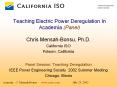 Teaching Electric Power Deregulation In Academia (Panel) PowerPoint PPT Presentation